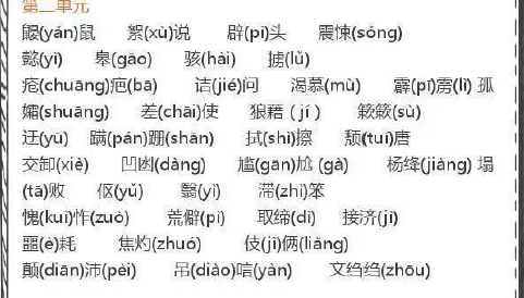 初中语文上册易错音汇总学习资料包免费下载